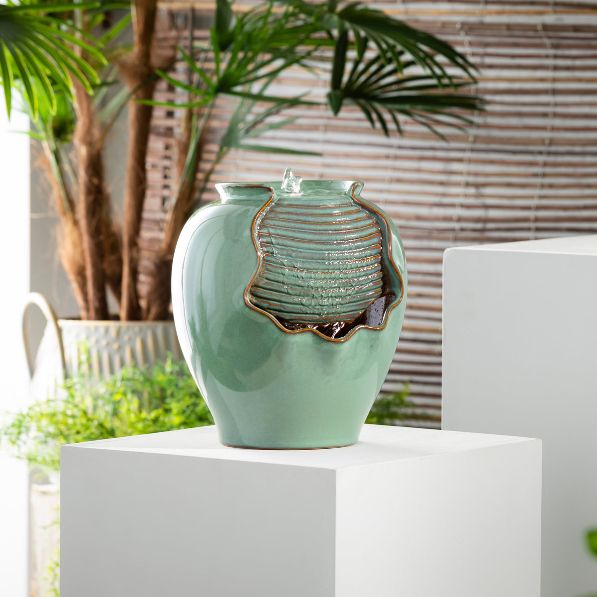 Green Cascading Waters Tabletop Fountain