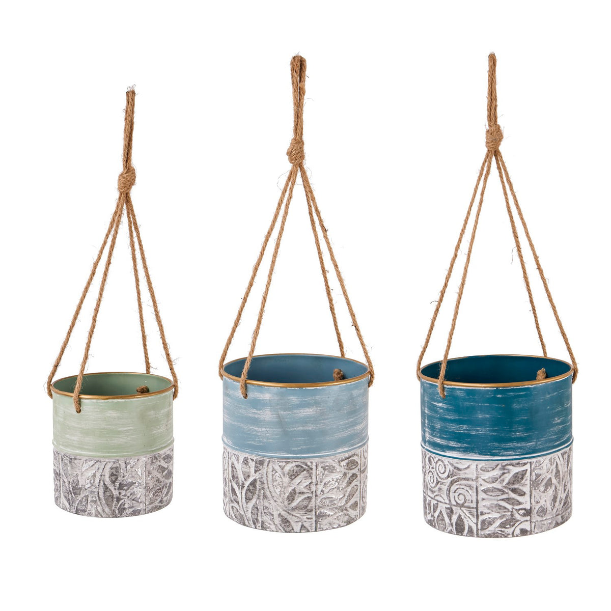 Hanging Metal Pot 6.25 Sea Green
