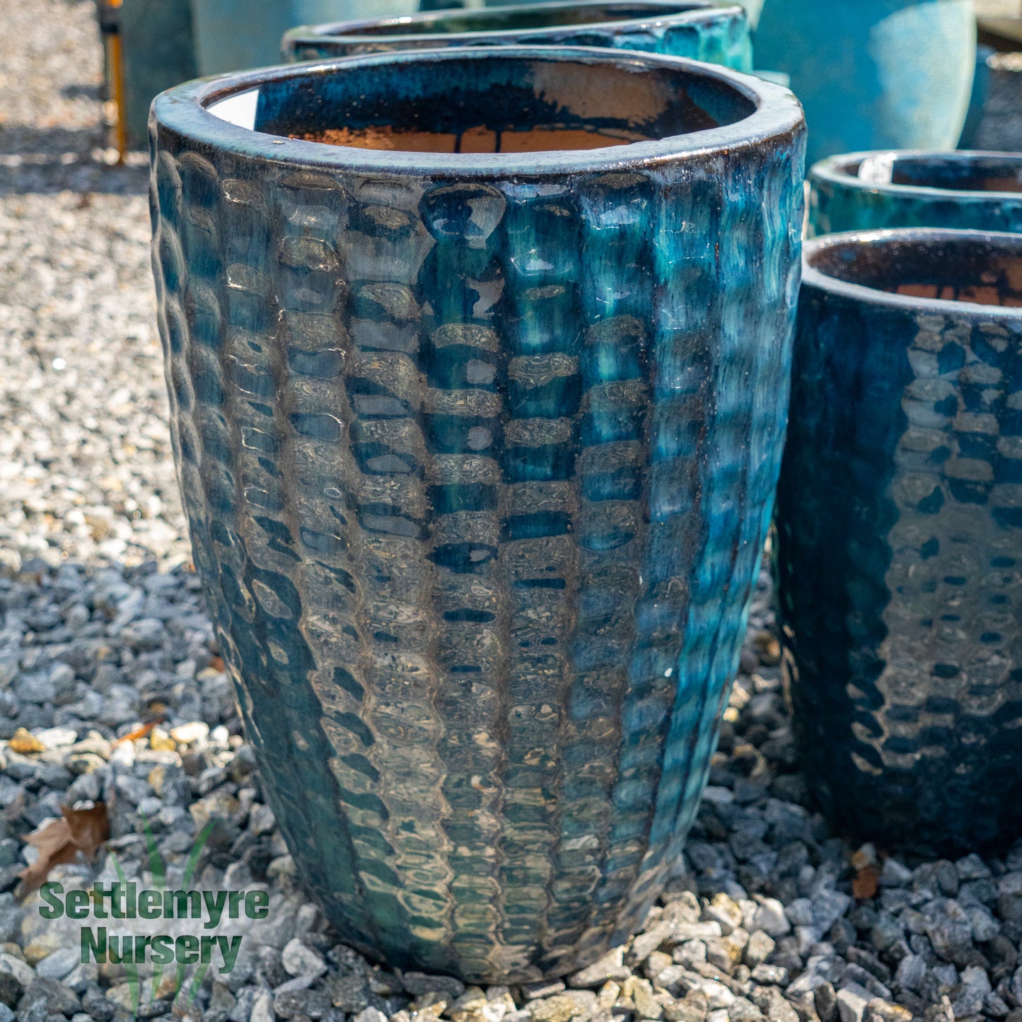Hammered Jar LG Aqua Pottery